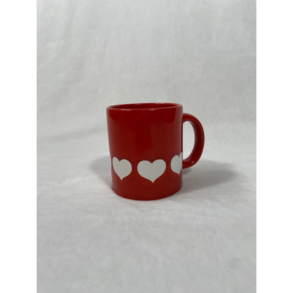 Waechtersbach Spain Vintage Red White Hearts Ceramic Coffee Mug MCM Love Cup